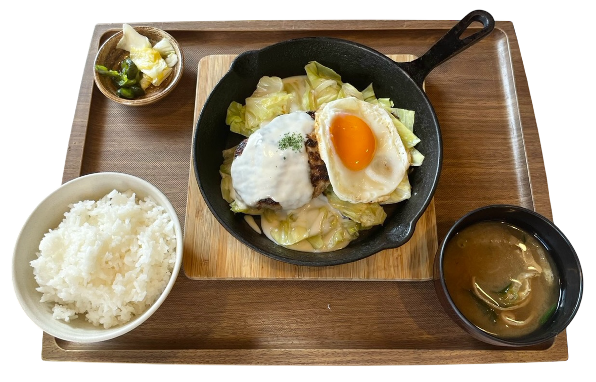 ホワイトハンバーグ定食