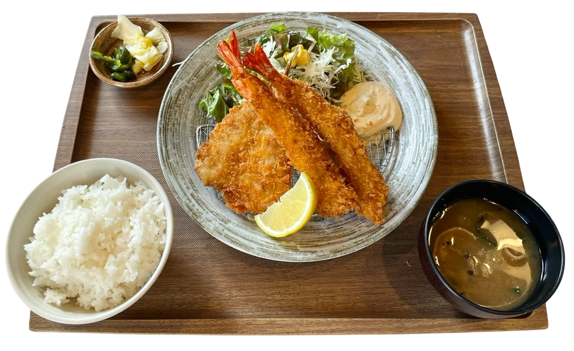 境港産アジフライ&エビフライ定食