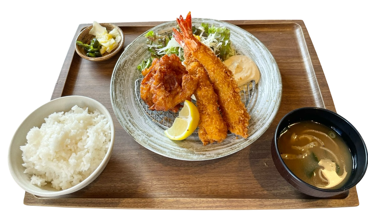 エビフライ&唐揚げ定食